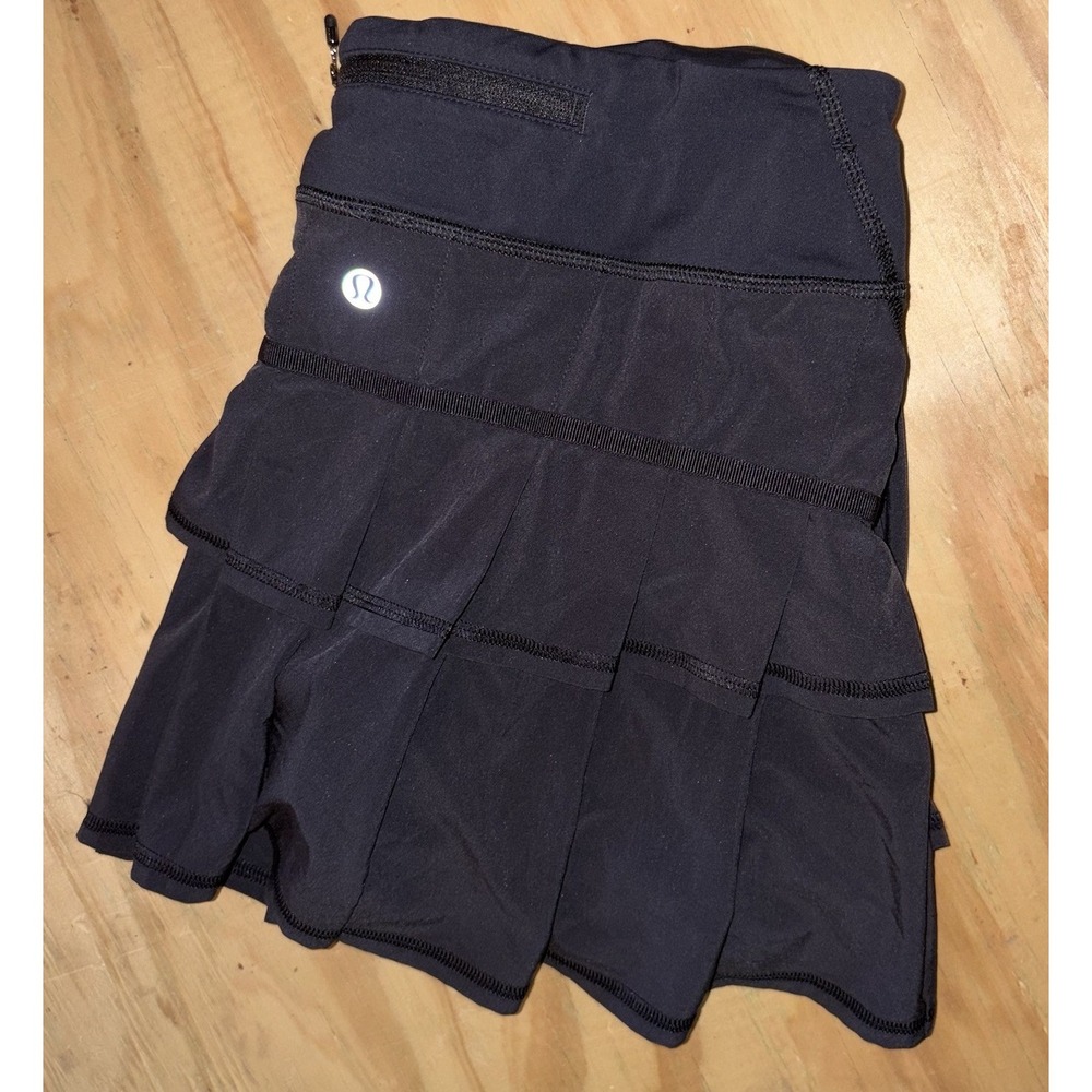 Lululemon Black Pleated Tennis‎ Skirt Athletic Skort Size 8 Run Pace Setter Golf